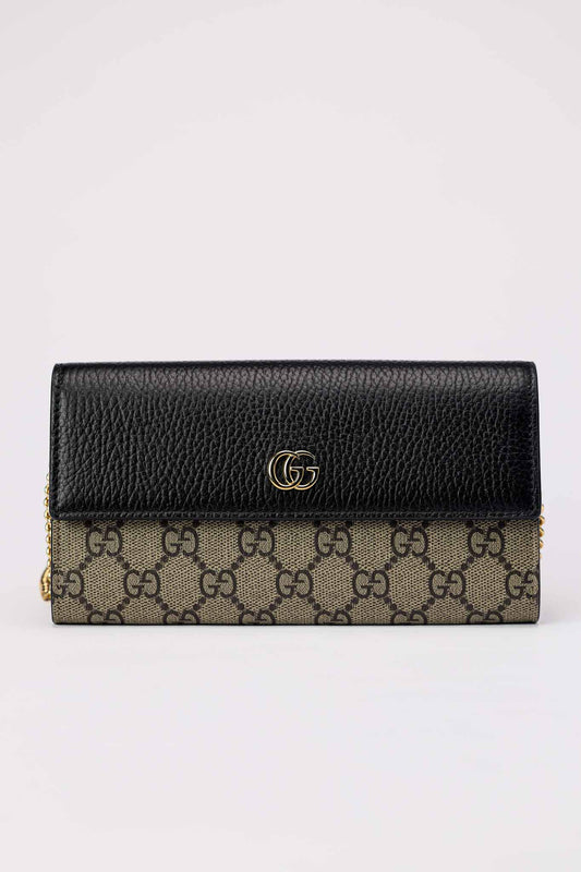GG Marmont bi-color wallet on chain